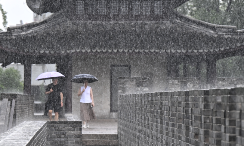 雨中登城樓